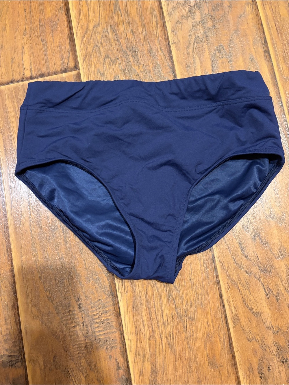 Lands End Navy High-Waist Swim Bottoms -  Size 10